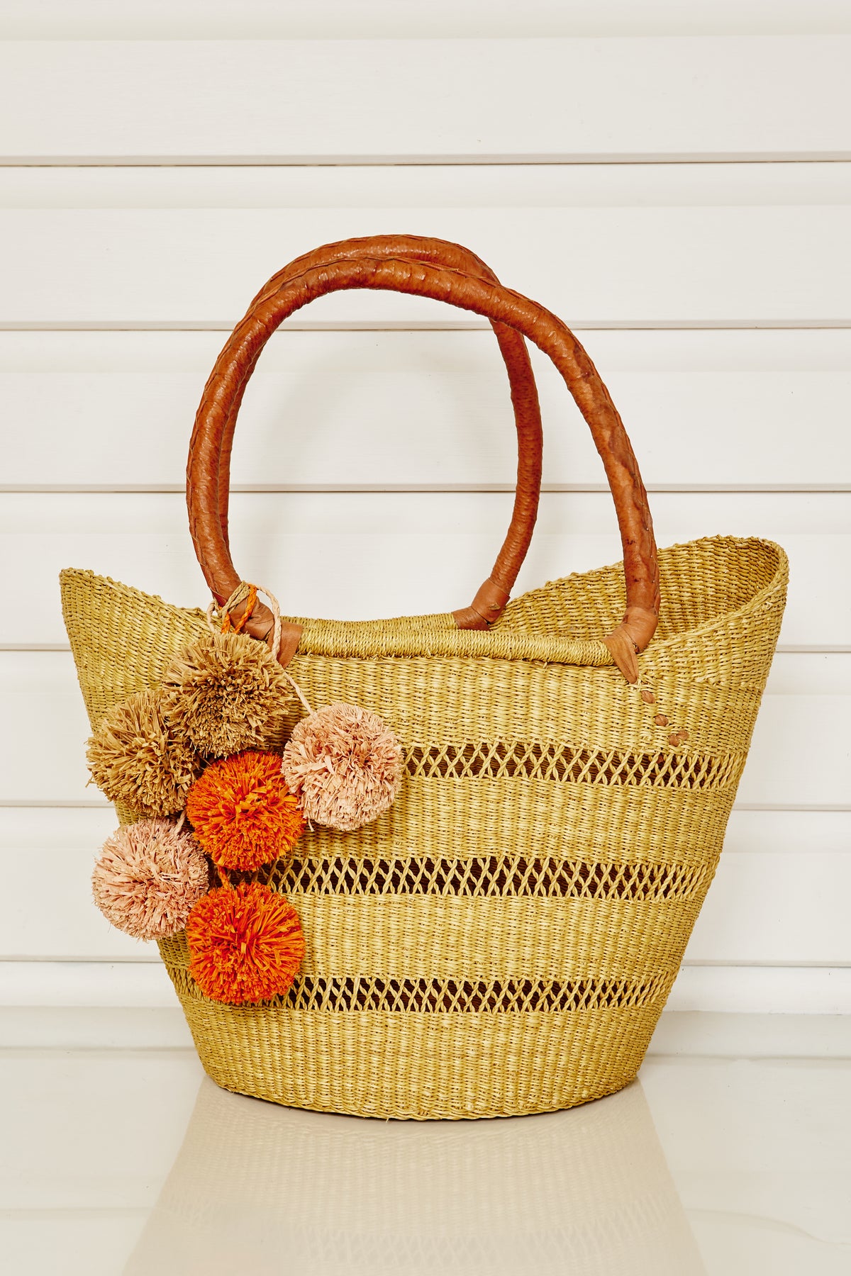 Sorrento Open Weave Basket - Tan