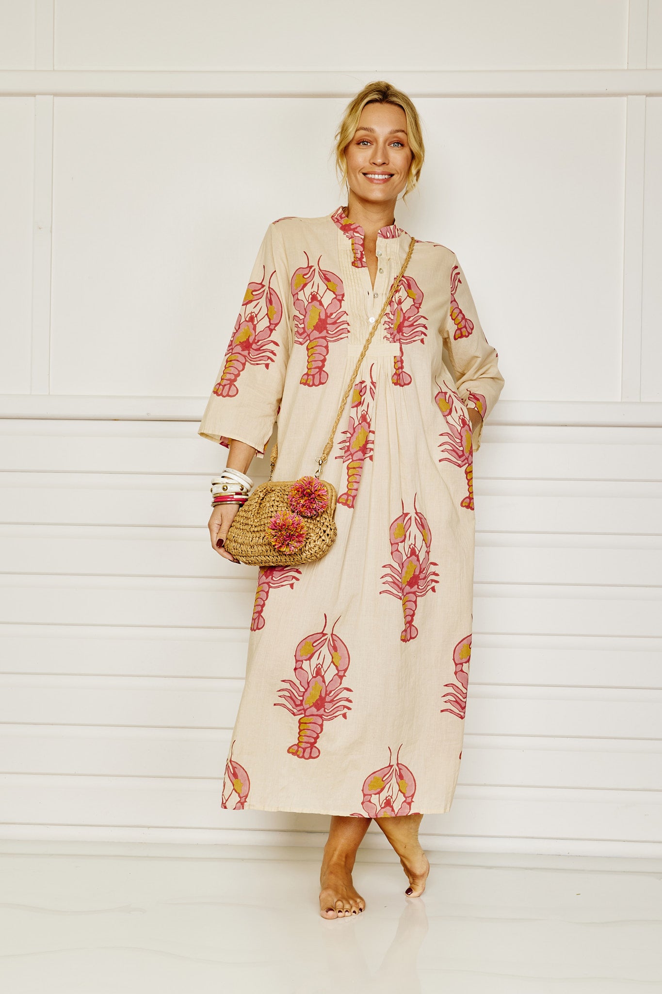 Lobster Love Caftan - Shell Pink - Mandalay Designs – My