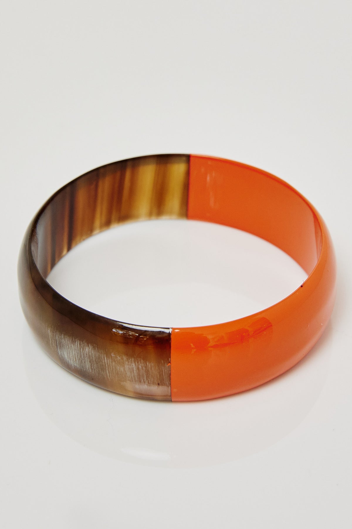 Lacquered 2-Tone Bangle - Wide - Orange