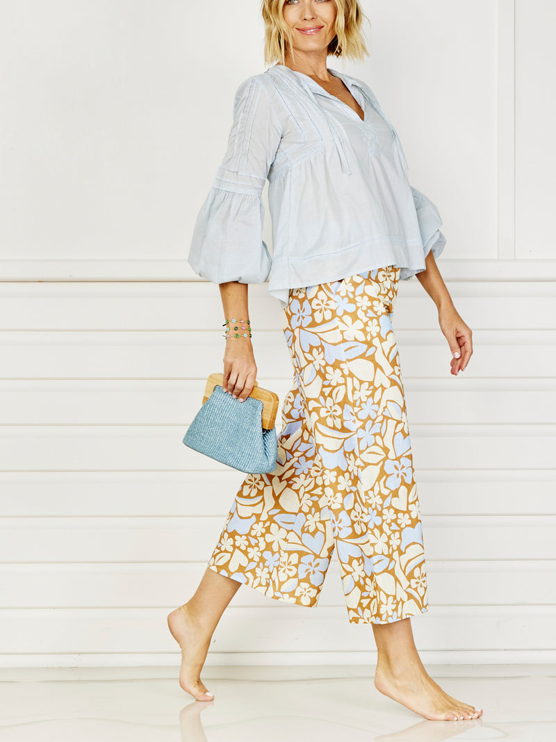 Wood Handle Clutch - sky
