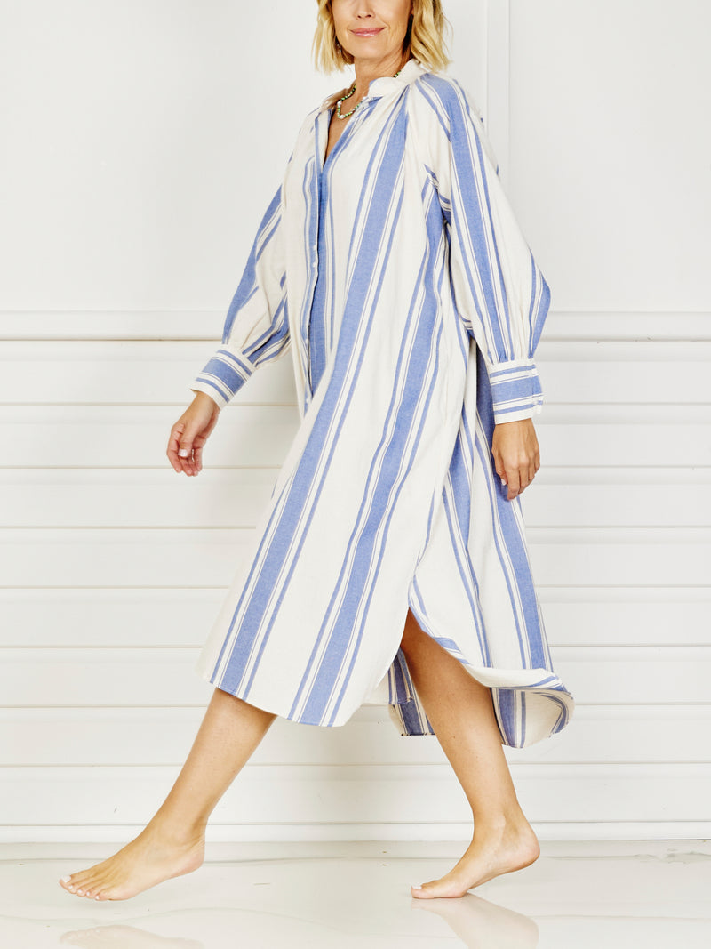 Medina Stripe Shirtdress - denim & ivory