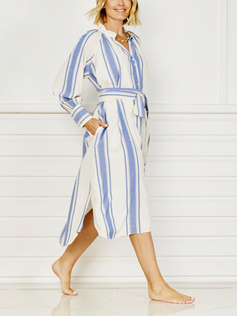 Medina Stripe Shirtdress - denim & ivory