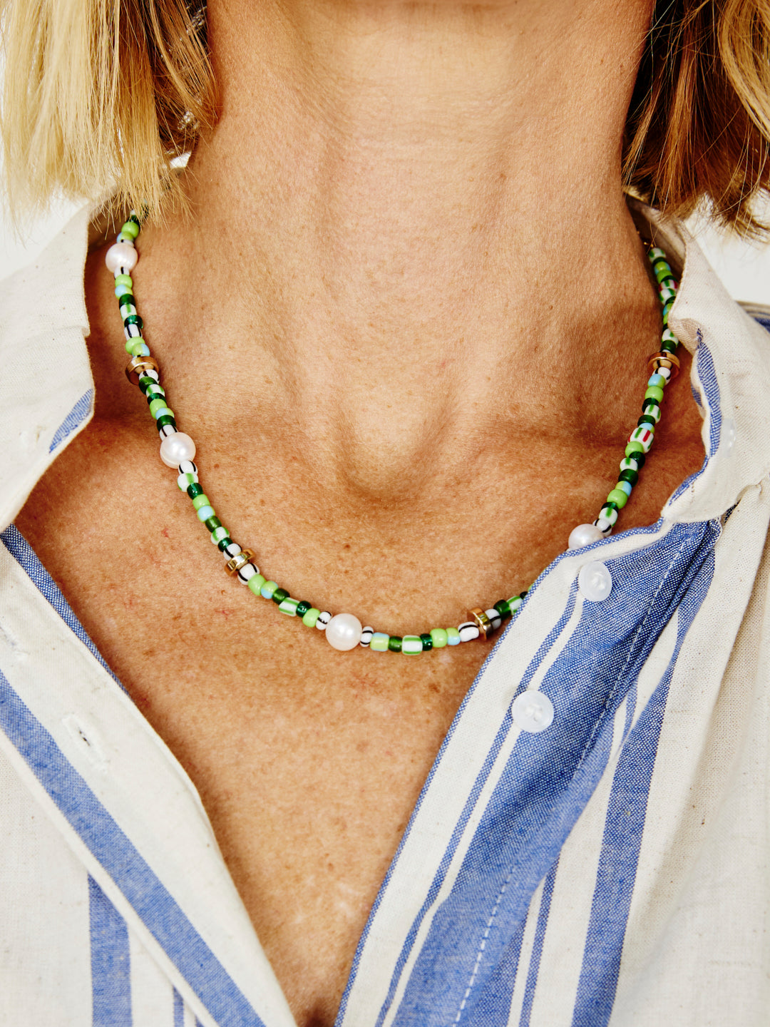 Pearl Fishers Bead Necklace - Jungle