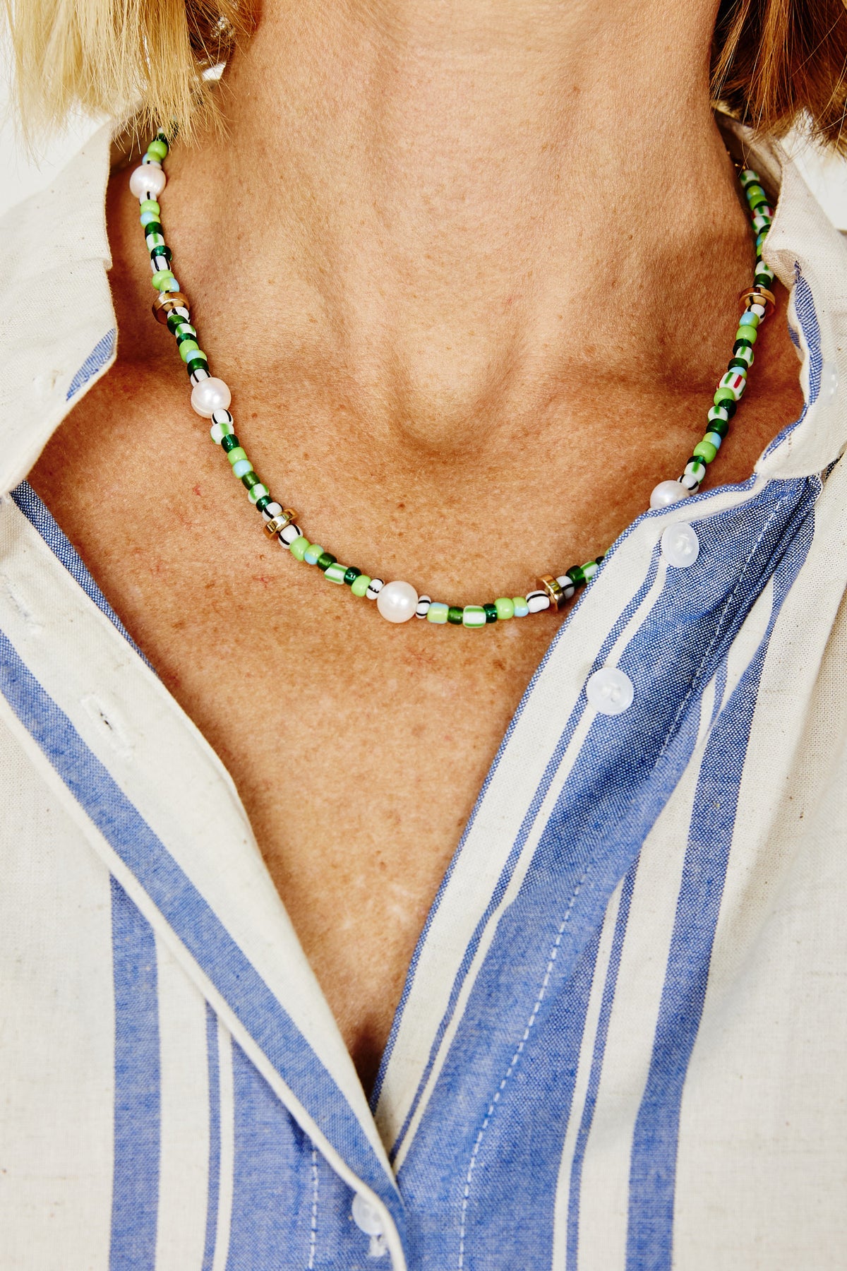 Pearl Fishers Bead Necklace - Jungle