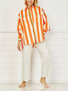 Lucky Stripe Shirt - dark orange & pastel lemon