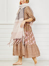 Blanket Check Scarf - boucle grey/pink