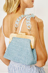 Wood Handle Clutch - sky