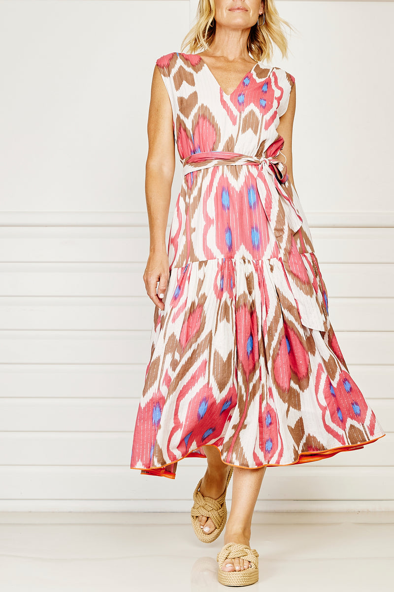 Jaipur Pink Ikat Dress