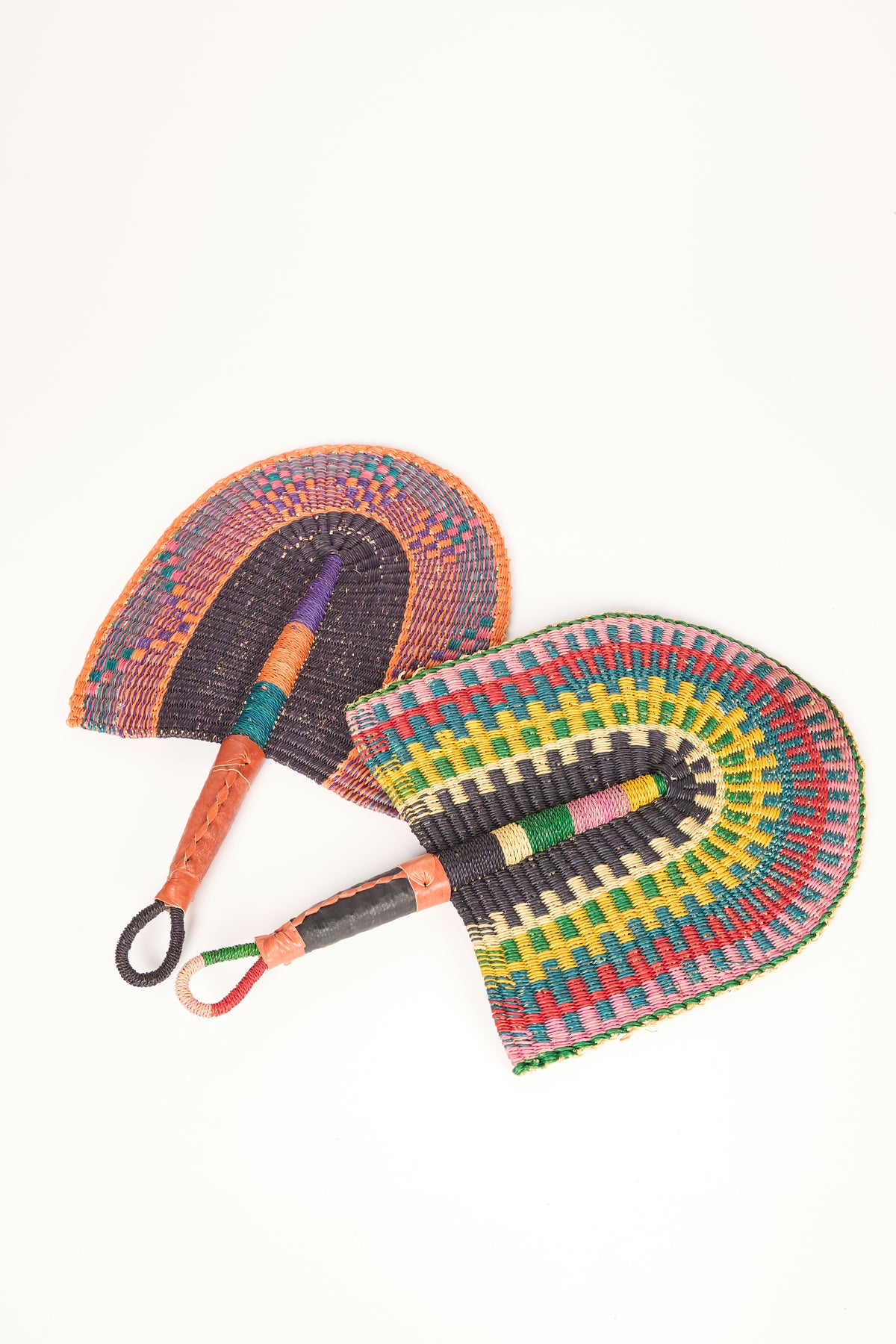 Woven Rainbow Fans - black centre