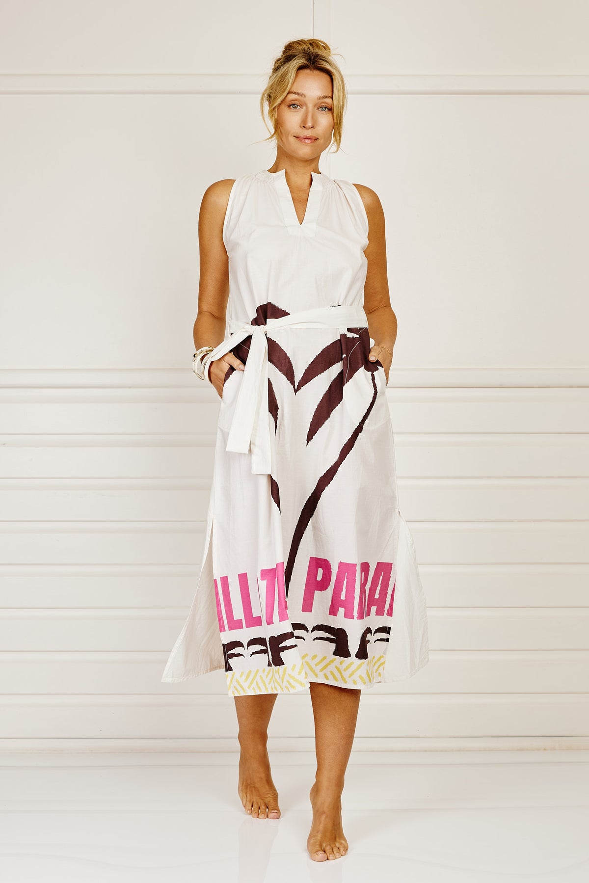 Balmy Palm Dress - Ivory - Itami