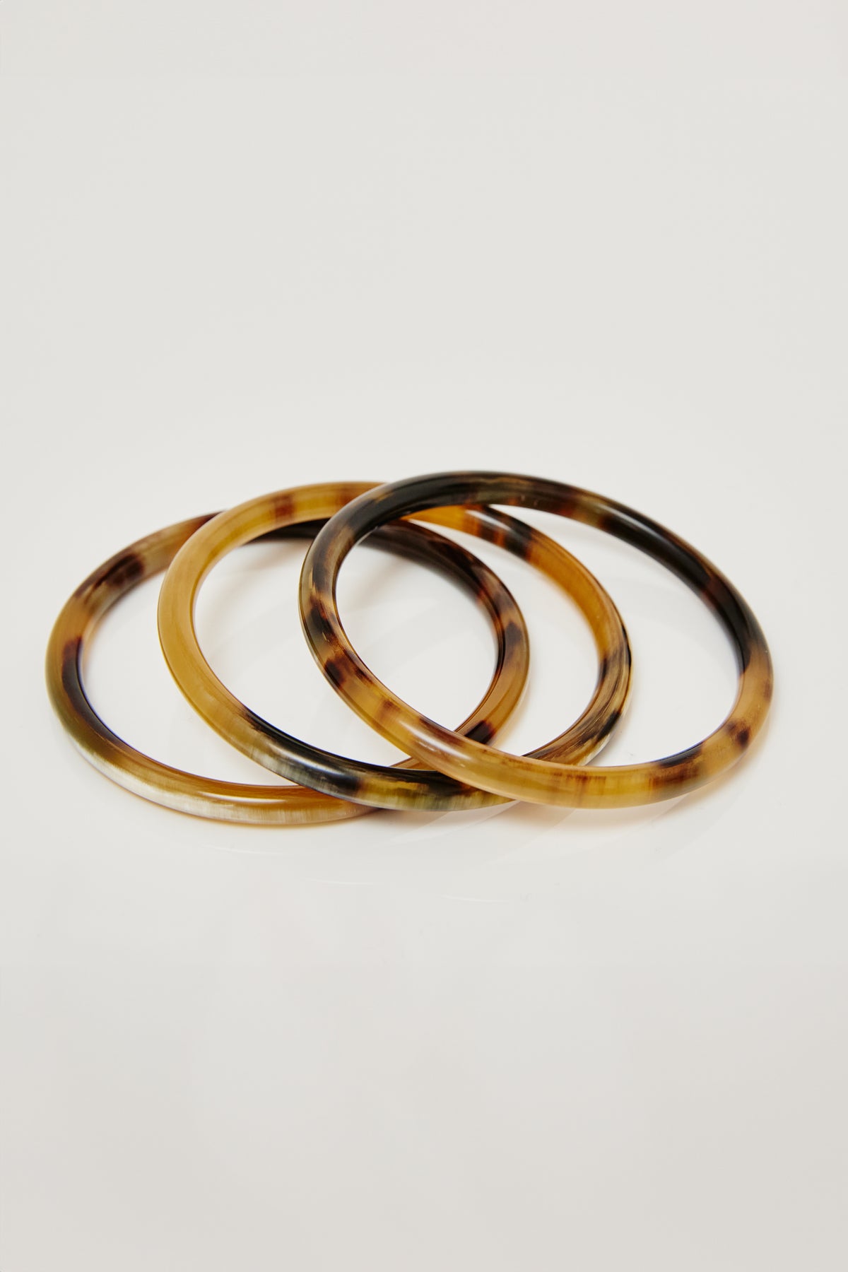 Natural Bangle Stack Set/3 - Narrow - Darker