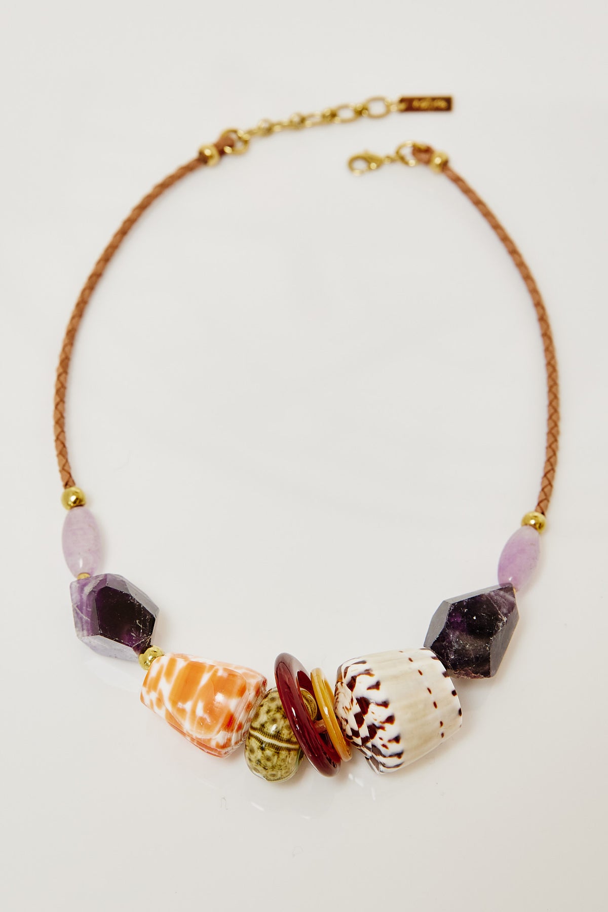 Amethyst & Shell Necklace