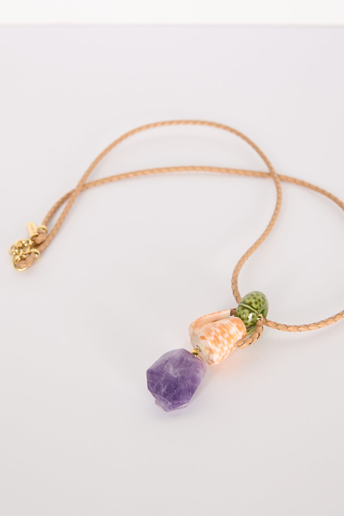 Shell & Amethyst Pendant Necklace