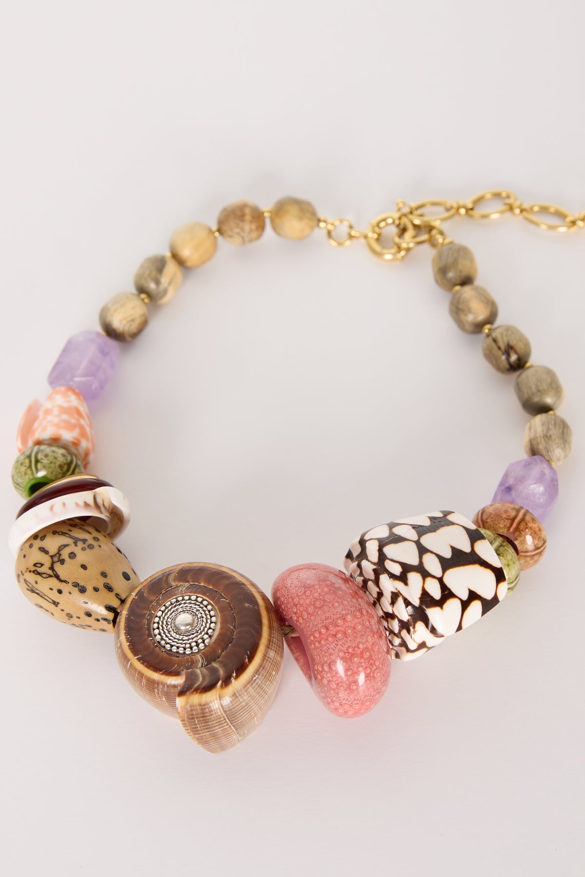 Shell & Amethyst Bead Collar