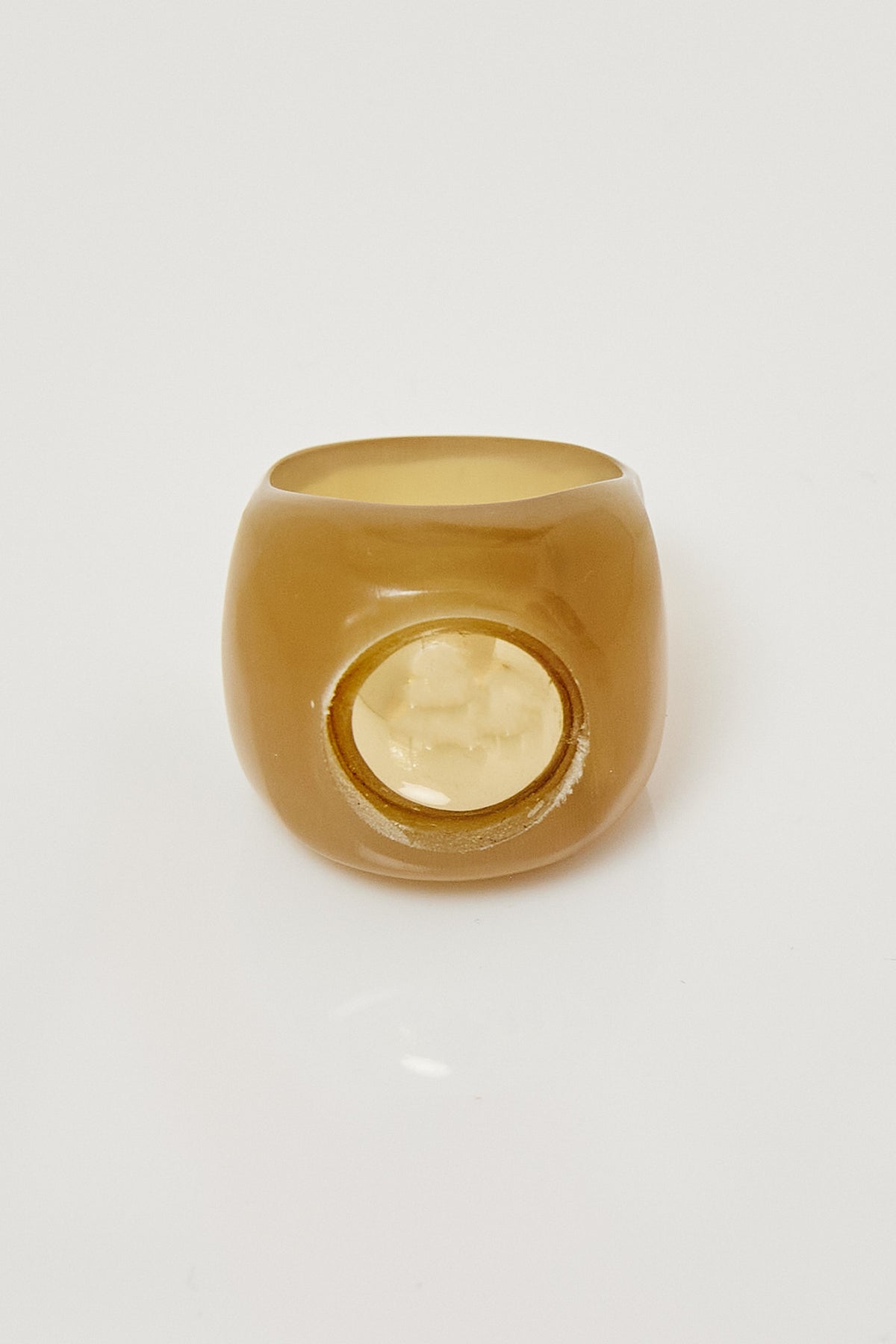 Lacquered Resin Rings - Yellow Spot