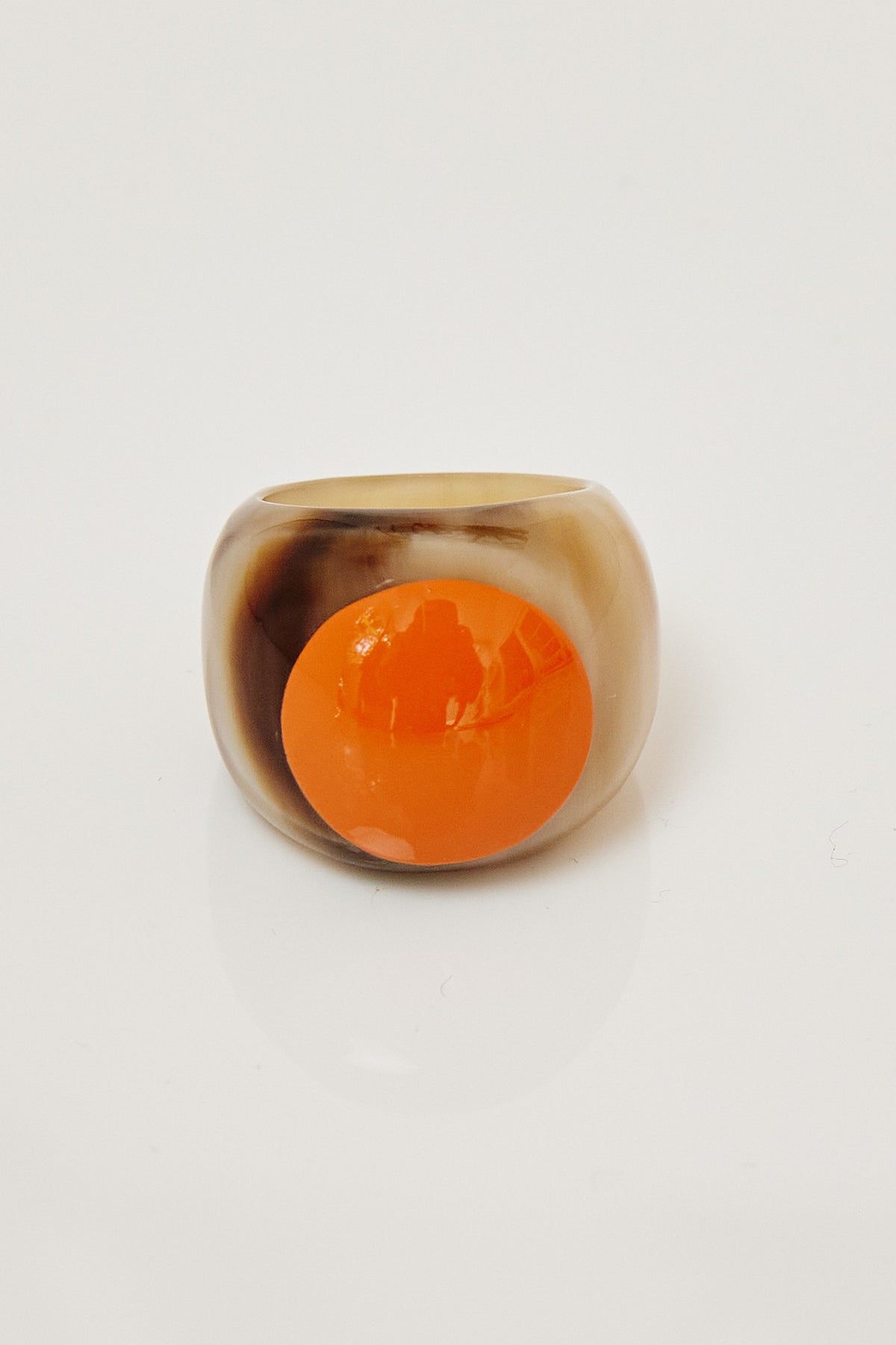 Lacquered Resin Rings - Orange Spot