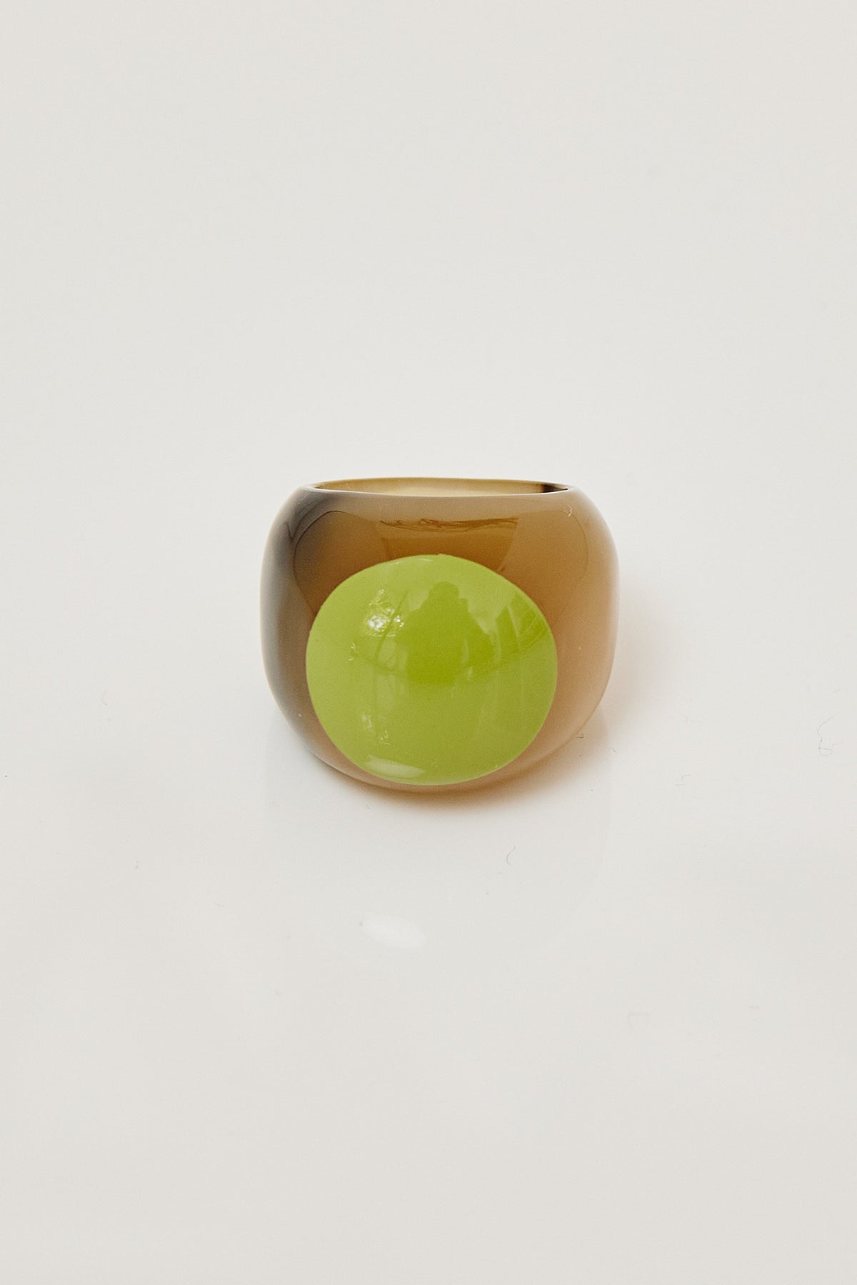 Lacquered Resin Rings - Green Spot