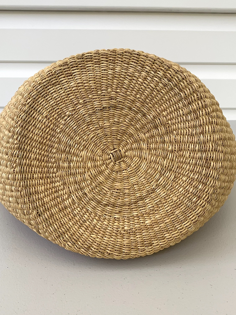 Sorrento Baskets - closed weave, black handles - now with poms