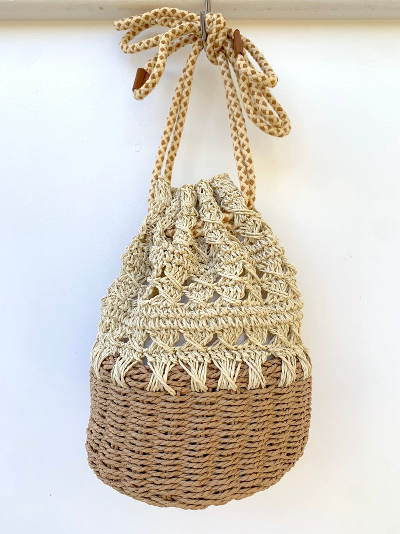 Crochet Bucket Bag - natural