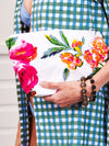 Beach Clutch - white floral