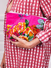Beach Clutch - pink floral