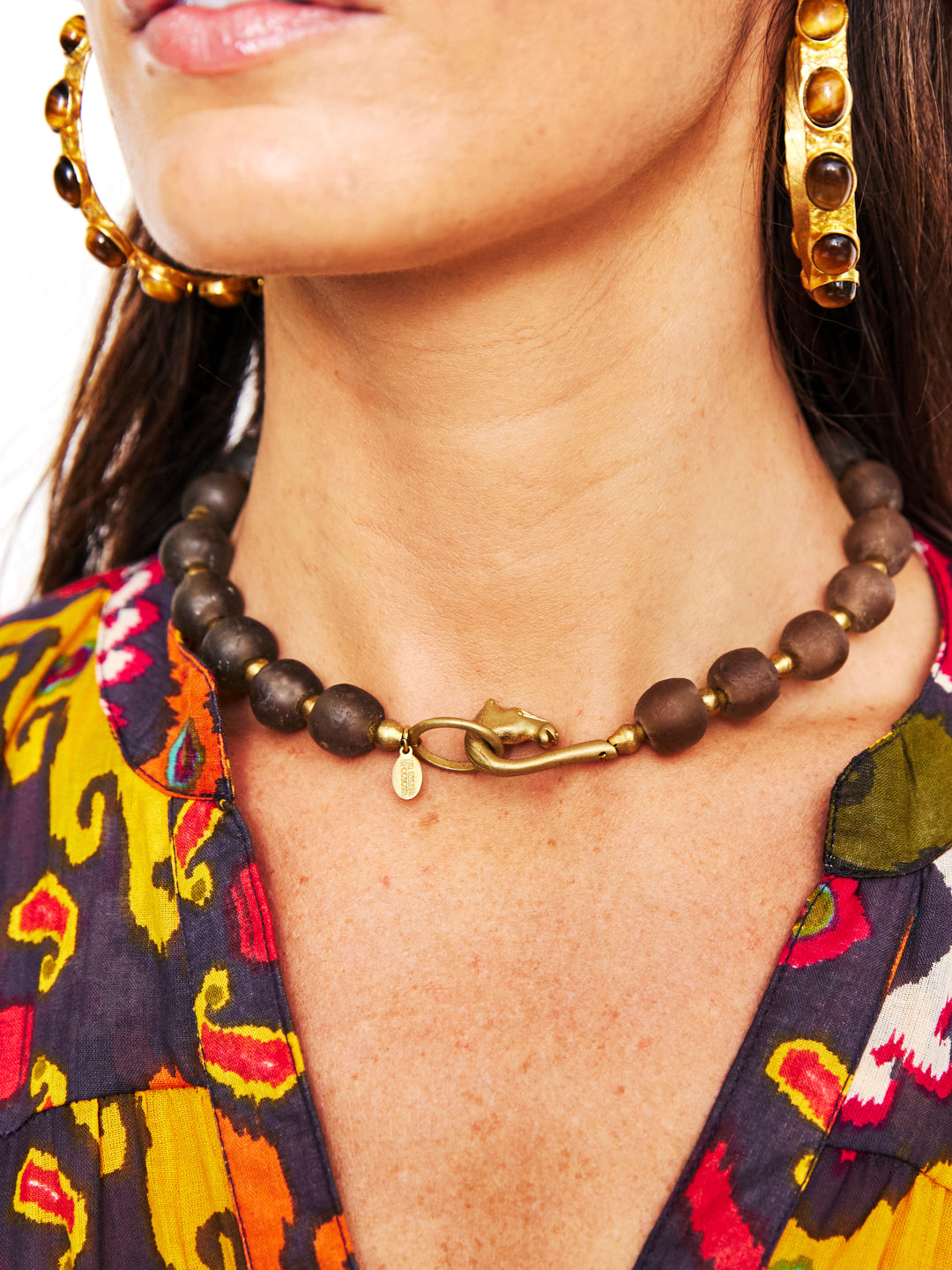 African Bead Necklace - Chocolate