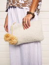 Faux Shearling Clutch - cream
