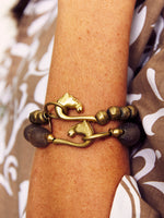 African Bead Bracelets - brass