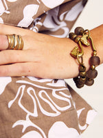 African Bead Bracelets - brass