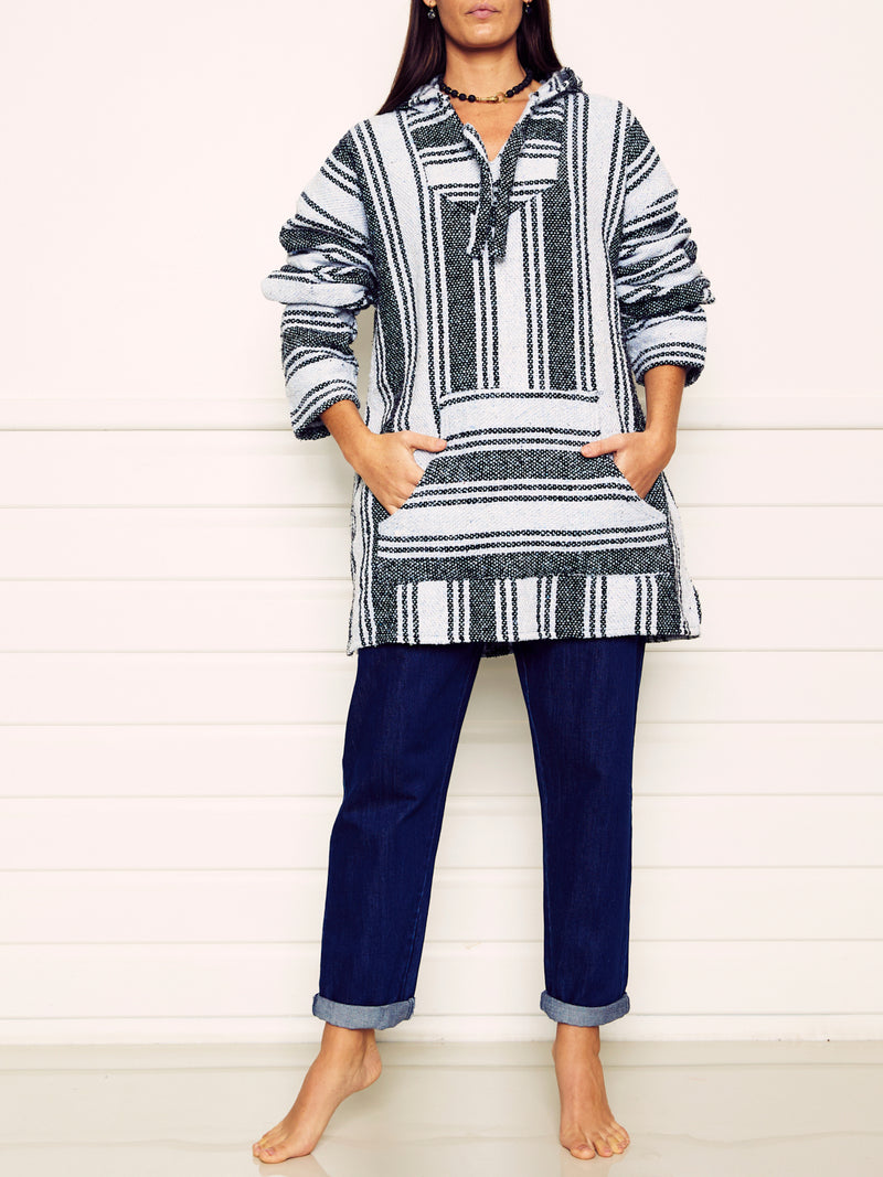Mexicana Beach Dress - ice blue stripe