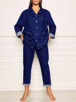 Indigo Denim Oversized Blazer