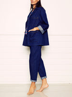 Indigo Denim Oversized Blazer