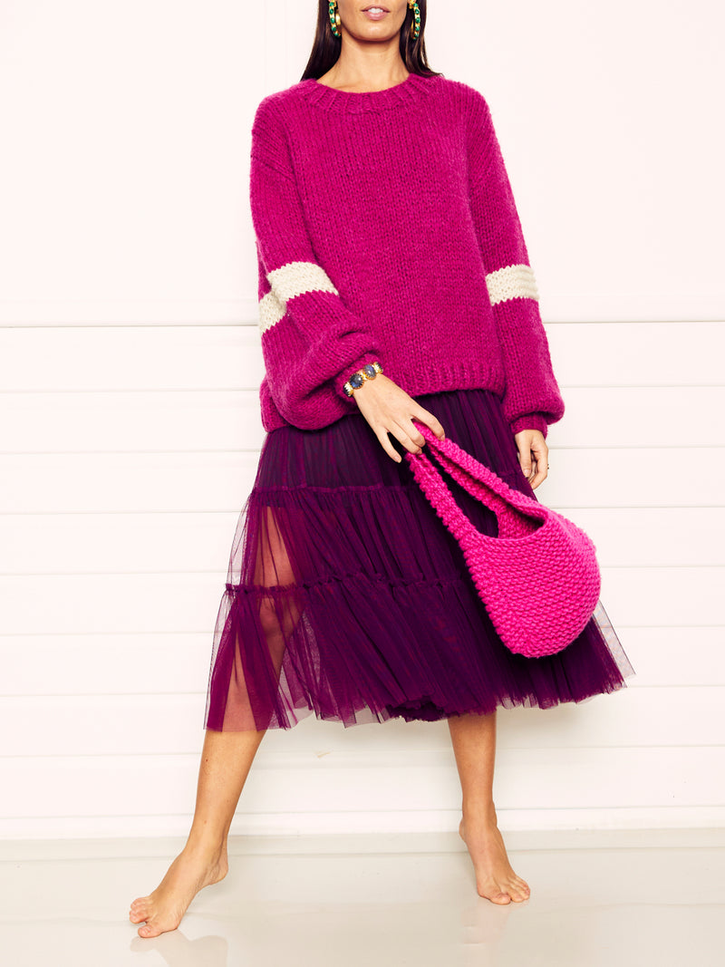 Bell Sleeve Knit - plum