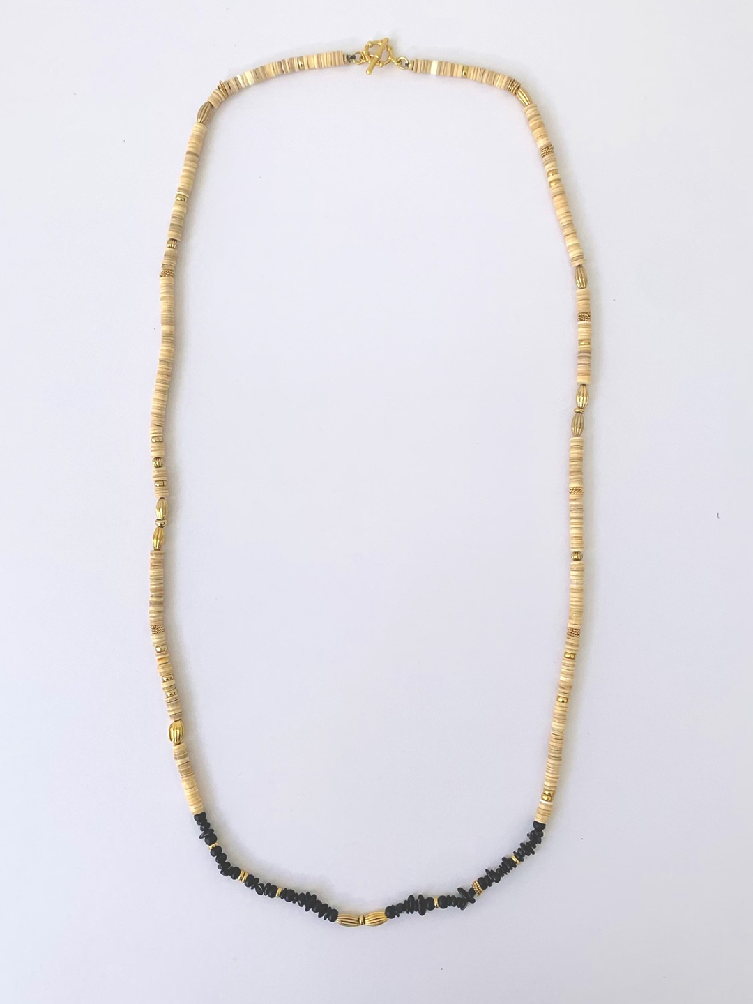 Puka Shell Necklace - Sand & Black