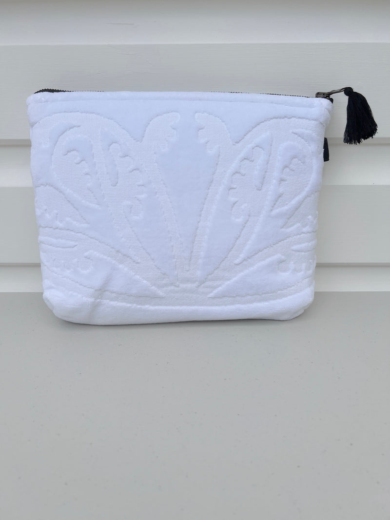 Towelling Clutch - white