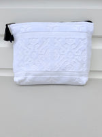 Towelling Clutch - white
