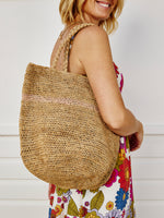 Plimsoll Line Tote - shell pink stripe