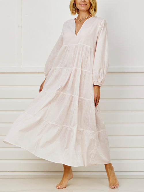 Costa Tiered Maxi / Coverup - shell pink