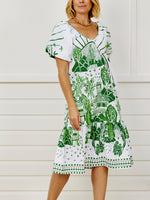 Macau Shift Dress - emerald pagoda