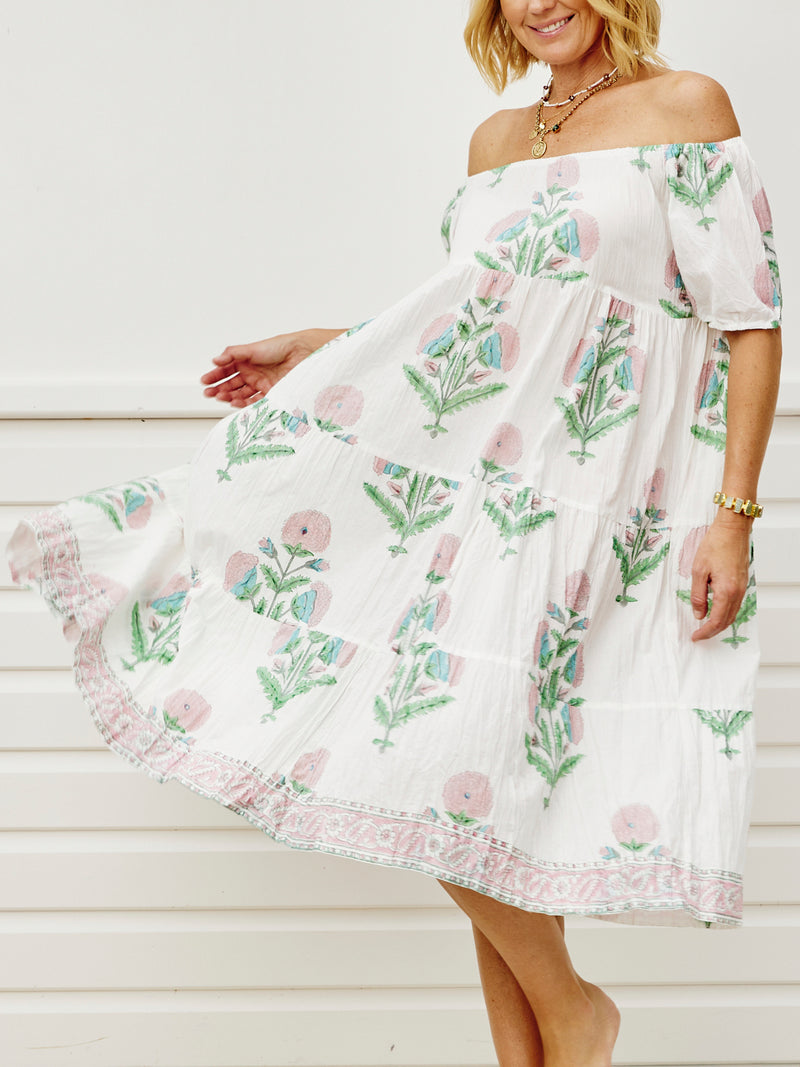 Festa Dress - pink/green flora