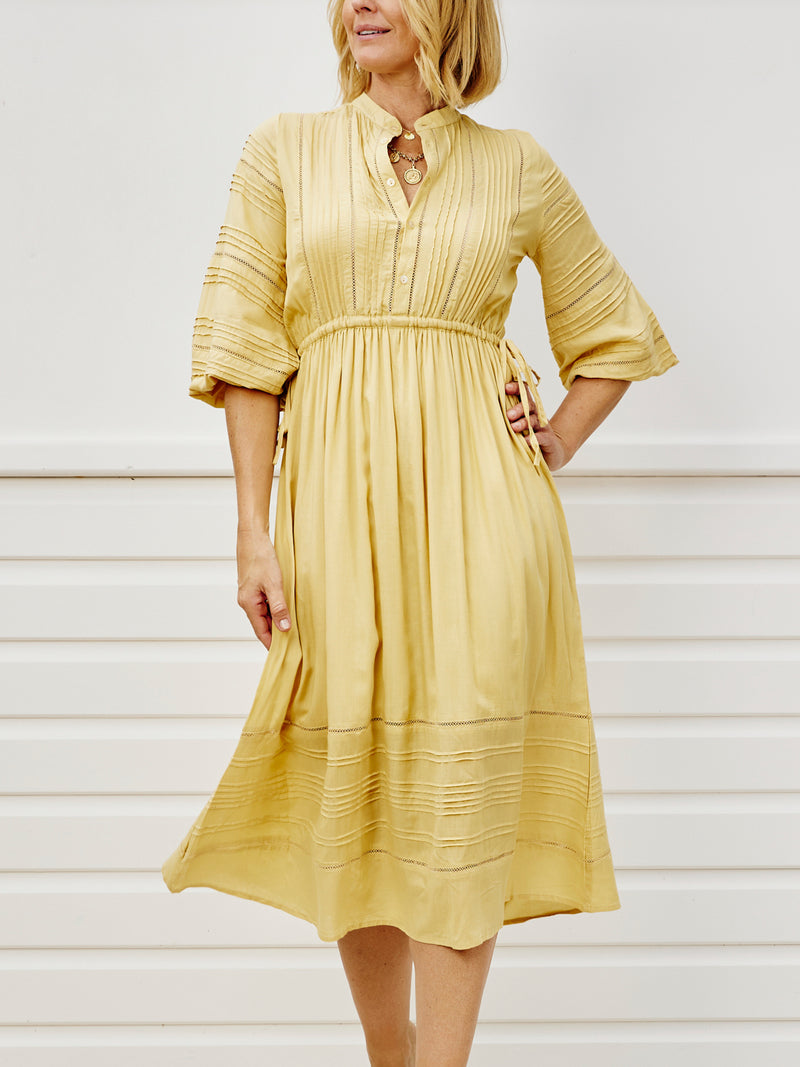Algarve Pintucked Maxi - golden sand