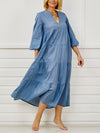 Costa Tiered Coverup - sea blue
