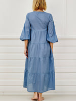 Costa Tiered Coverup - sea blue